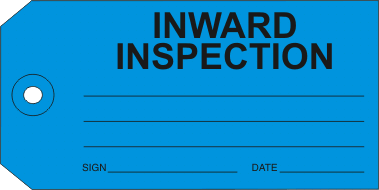 Inward Inspection tag, blue