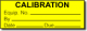 Calibration adhesive label, yellow