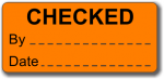 CHECKED adhesive label, orange