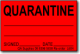 Quarantine adhesive label, red