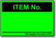 Item No. adhesive label, green