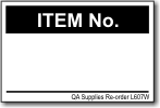 Item No. adhesive label, white