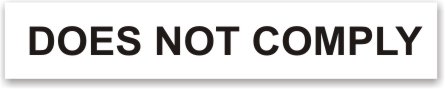 Does Not Comply stamp